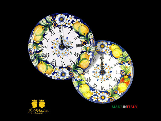 Orologio in Ceramica di Caltagirone frutta 31cm - Decori Assortiti