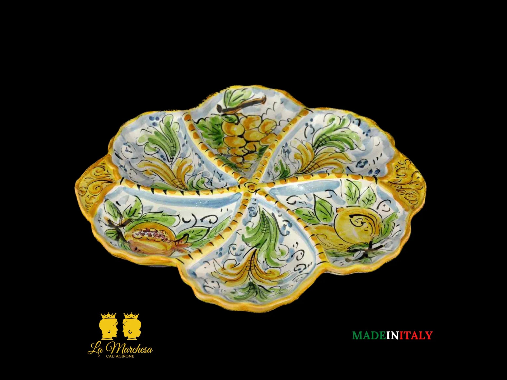 Elegante Antipastiera Ceramica di Caltagirone