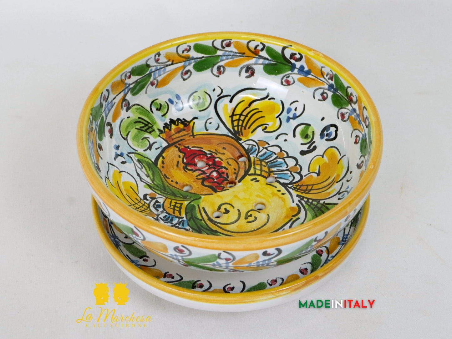 Ciotola Scola Mozzarella in Ceramica di Caltagirone 15.5cm - Vari Decori