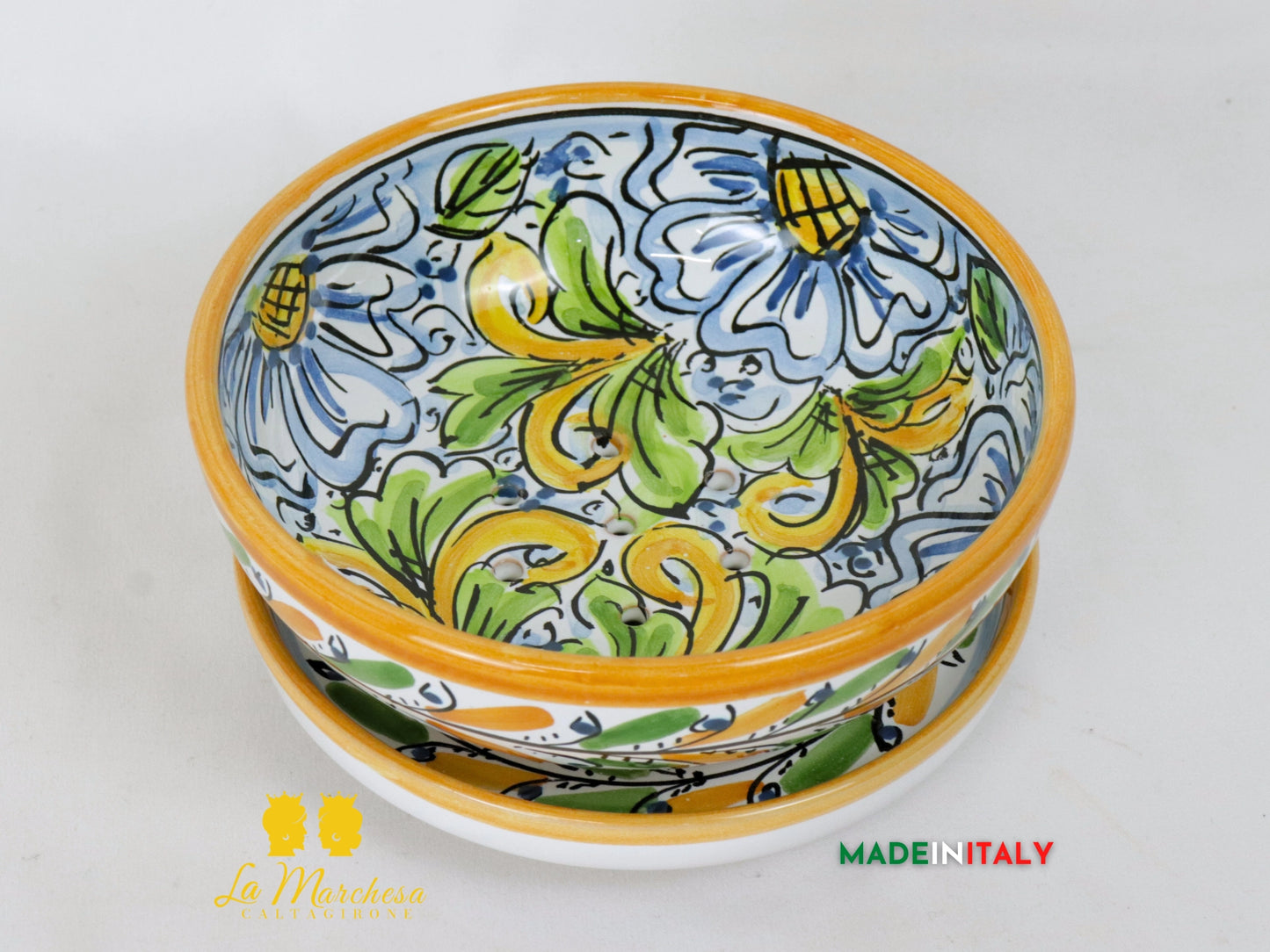 Ciotola Scola Mozzarella in Ceramica di Caltagirone 15.5cm - Vari Decori