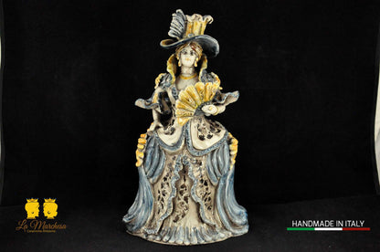 Dama Lumiera in Ceramica di Caltagirone antichizzata