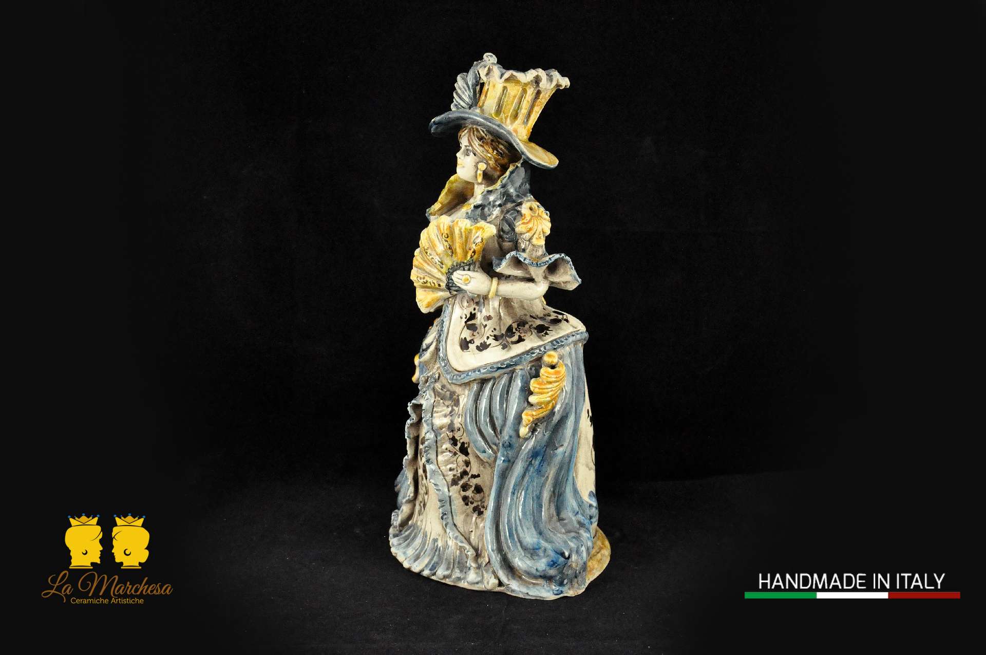 Dama Lumiera in Ceramica di Caltagirone antichizzata