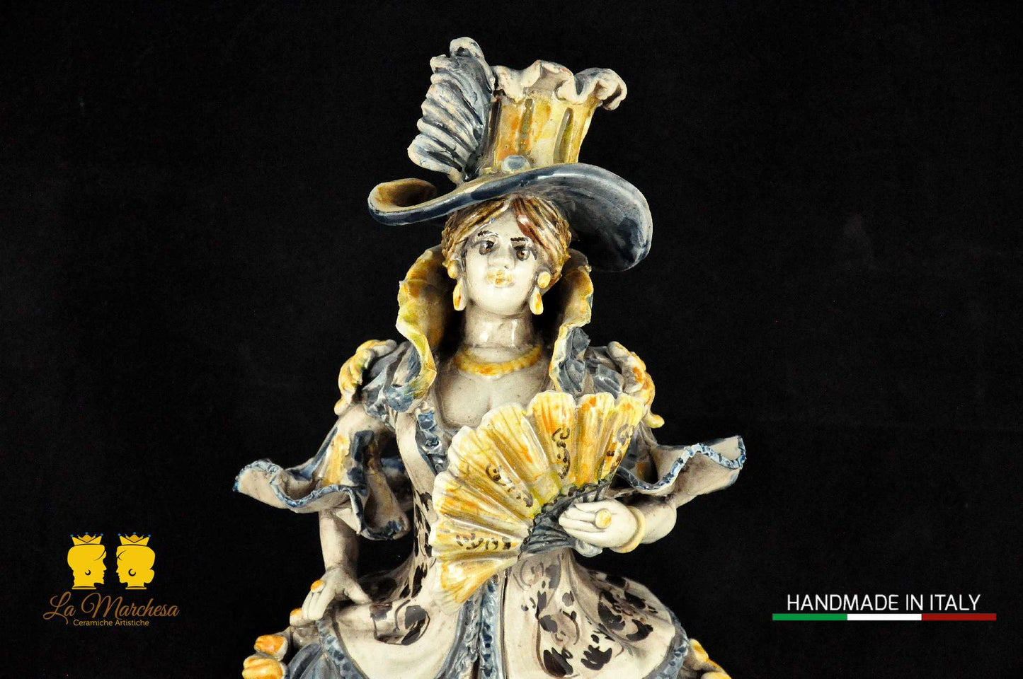 Dama Lumiera in Ceramica di Caltagirone antichizzata