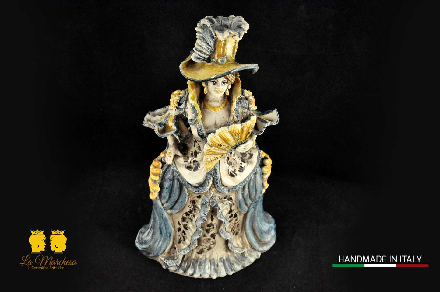 Dama Lumiera in Ceramica di Caltagirone antichizzata