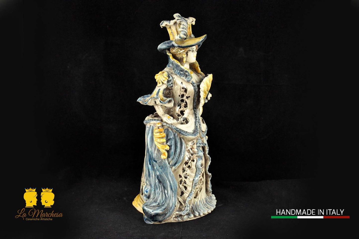 Dama Lumiera in Ceramica di Caltagirone antichizzata