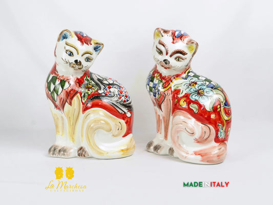 Gatto Seduto in Ceramica di Caltagirone 32cm