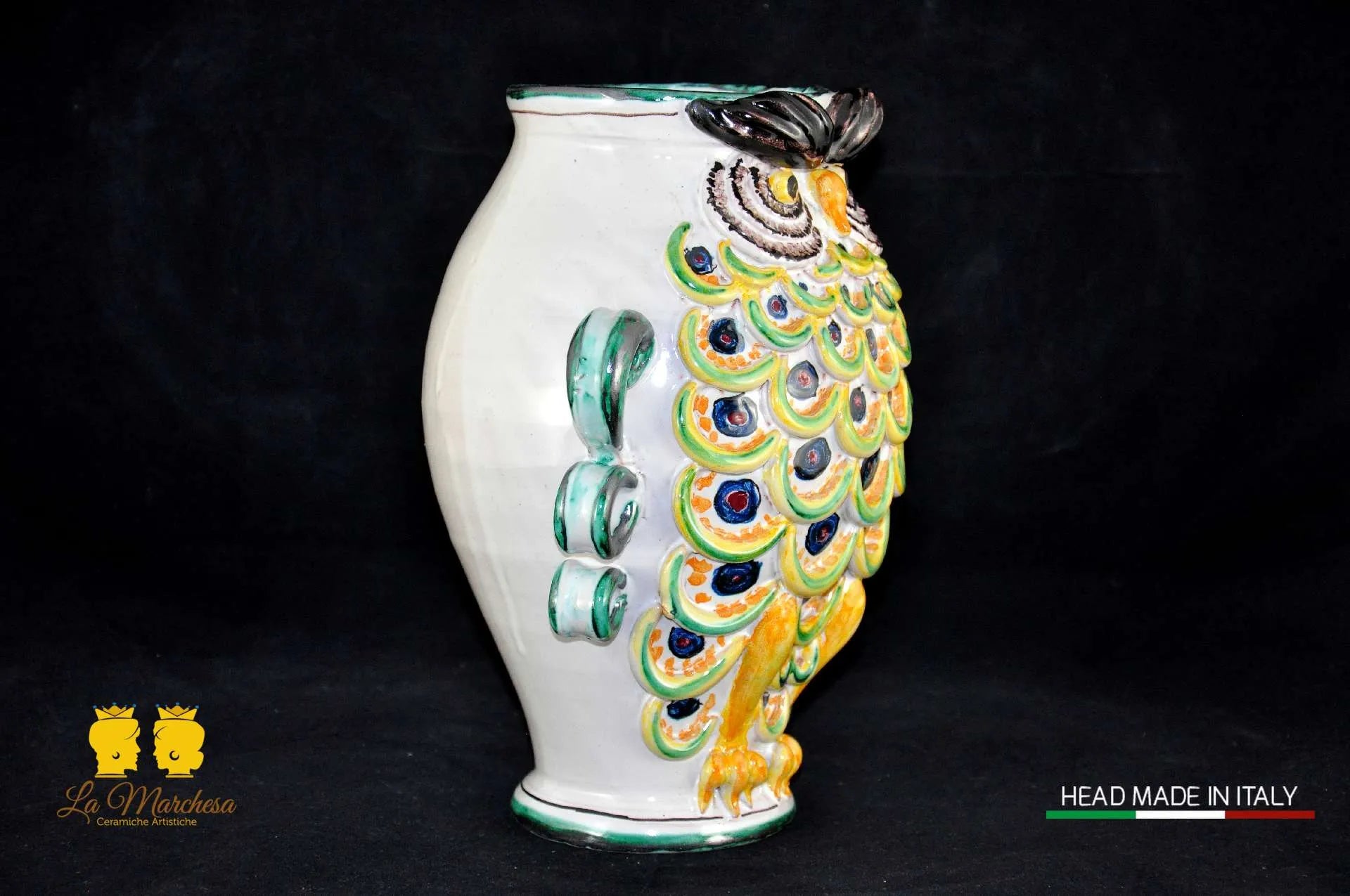 Vasi Gufo in ceramica di Caltagirone decorati a mano 28cm - vari decori