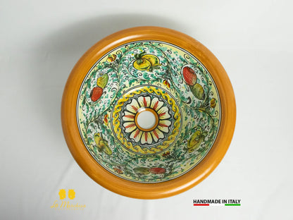 Lavandino in Ceramica di Caltagirone per esterno/interno decorato a mano 40cm - vari decori