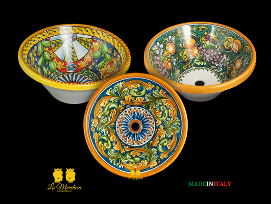 Lavello in ceramica di caltagirone 45cm-vari decori