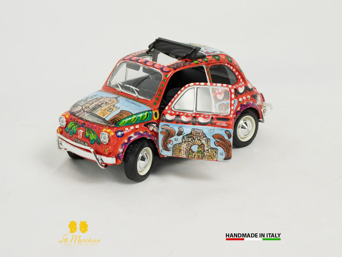 Modellino Bburago Fiat 500 d'epoca 1:18 decorata a mano - Vari modelli