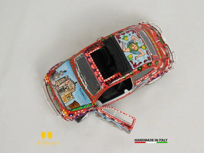 Modellino Bburago Fiat 500 d'epoca 1:18 decorata a mano - Vari modelli