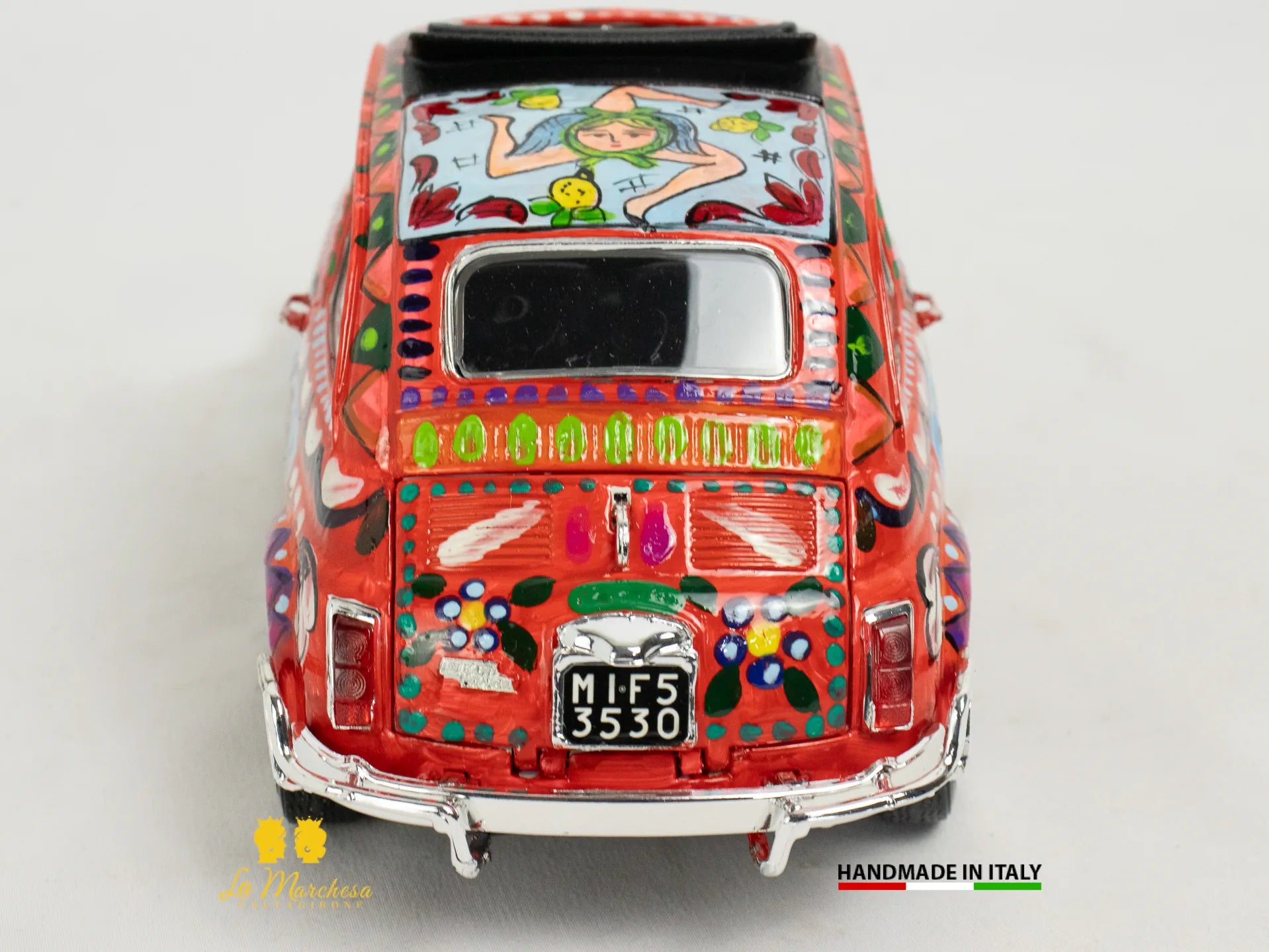 Modellino Bburago Fiat 500 d'epoca 1:18 decorata a mano - Vari modelli