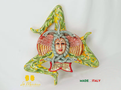 OUTLET - Trinacria Ornato in Ceramica di Caltagirone 50cm