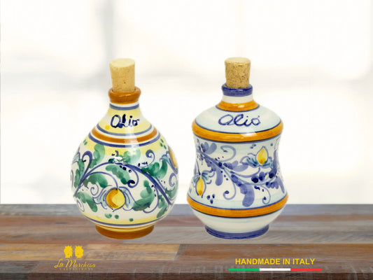 Oliera in Ceramica di Caltagirone decorata a mano - Tonda e Albarello