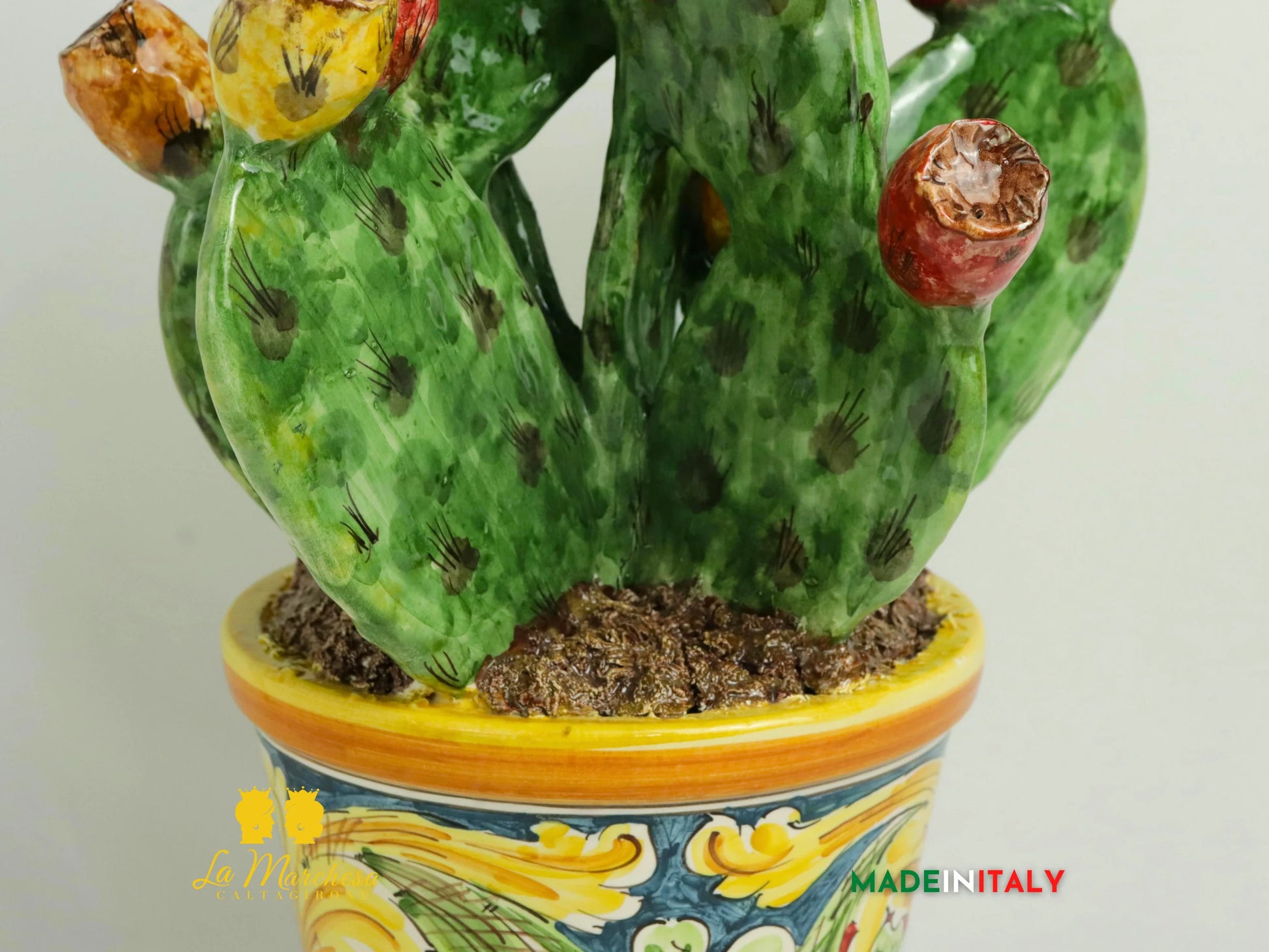 Pianta Fichi D'India in Ceramica di Caltagirone - Vari Modelli