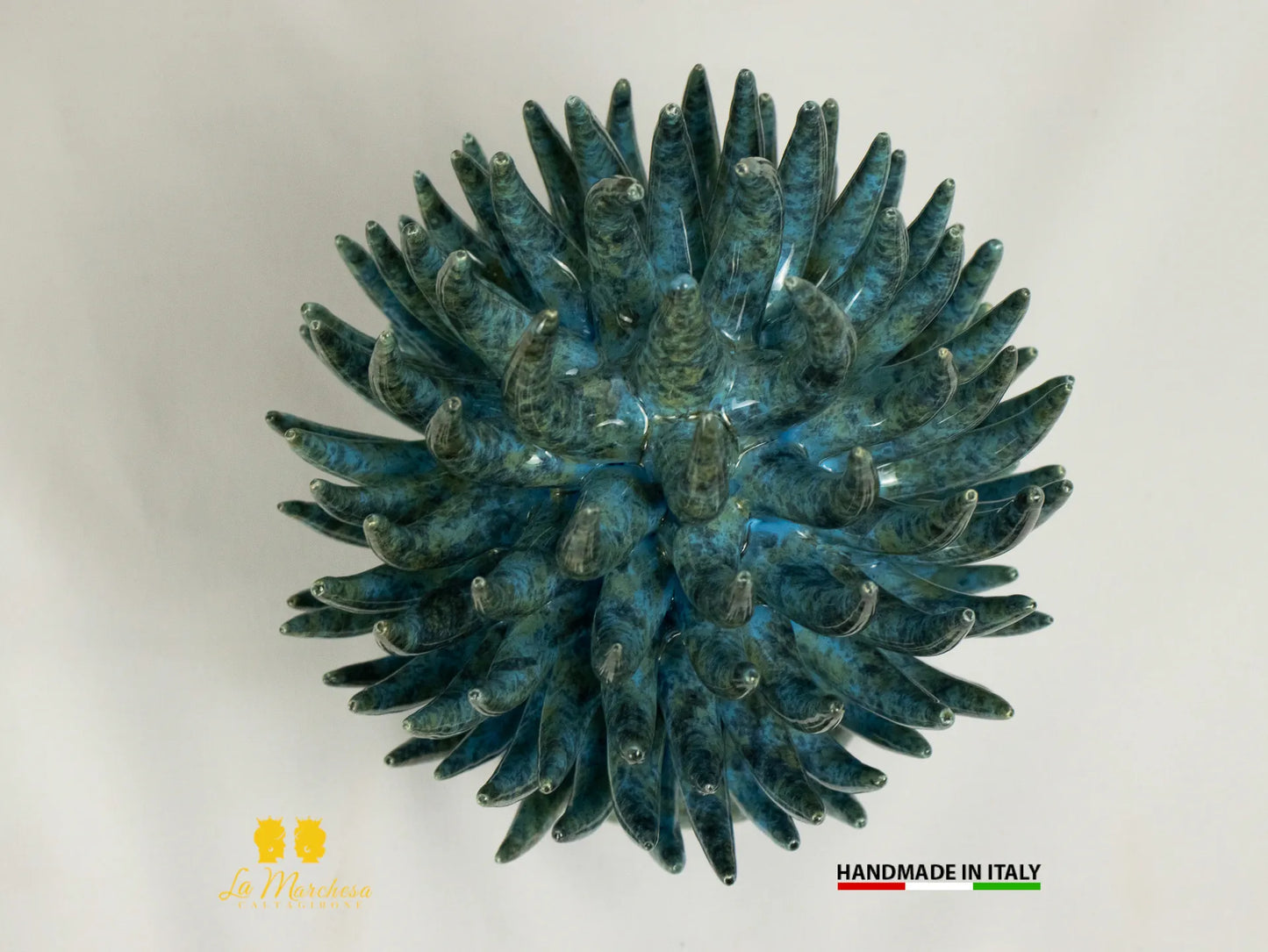 Pigna Anemoni in Ceramica di Caltagirone schizzi decorati a mano h14