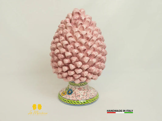 Pigna Siciliana in Ceramica di Caltagirone Rosa 30cm