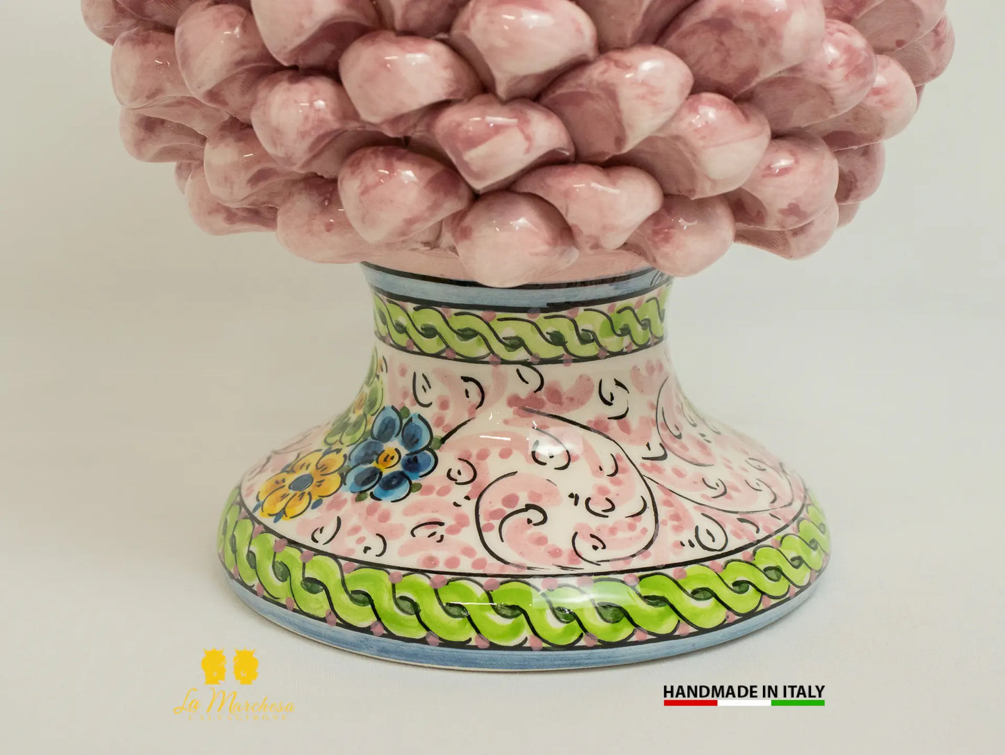 Pigna Siciliana in Ceramica di Caltagirone Rosa 30cm