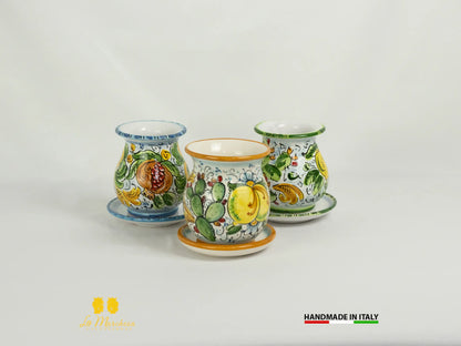 Scolaposate in Ceramica di Caltagirone ornato con frutta