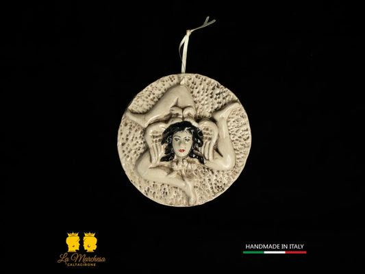 Trinacria Ceramica di Caltagirone Tondo Fumè 12cm