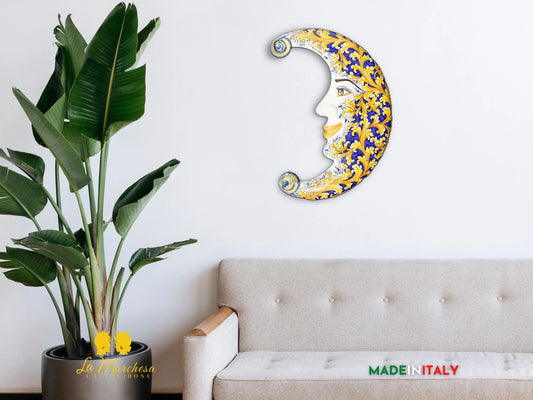 Luna in Ceramica di Caltagirone decorazione da parete 56cm - Vari Modelli